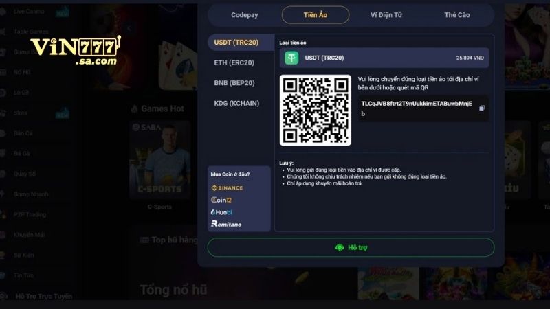 Điểm mạnh của nạp tiền bằng tiền ảo là tốc độ xử lý nhanh chóng