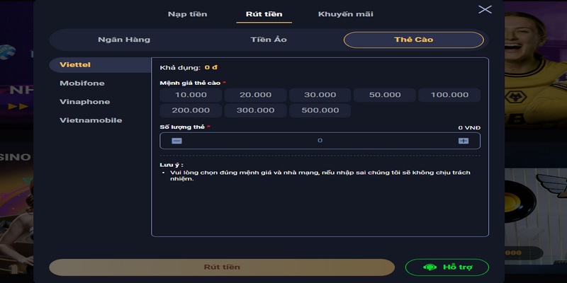 Hướng dẫn rút tiền VIN777 nhanh chóng theo 3 cách 3 Rút tiền VIN777 SA bằng thẻ cào của tất cả nhà mạng theo 5 bước